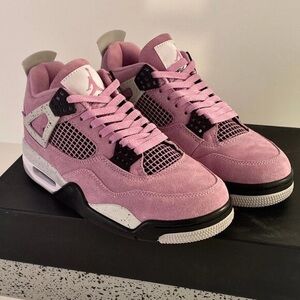 Pink and White Air Jordan Sneakers